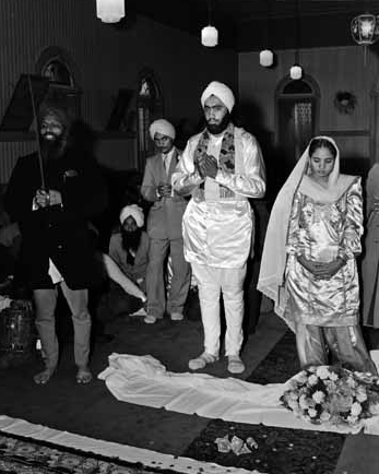 1952. Sikh Wedding in Chilliwack, Cananda. Photo by Leon Holt of the Province Newspaper. Source: Vancouver Public Library.